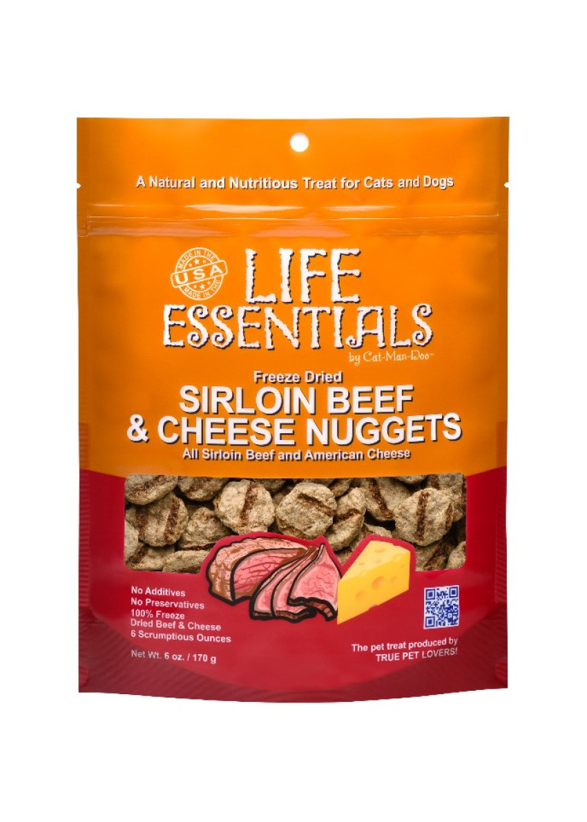 Cat Man Doo Life Essentials Freeze Dried Sirloin Beef Cheese Nuggets 3oz